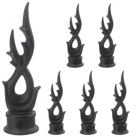Fence Finials Spire Ornamental Fence Topper High-Impact Aluminium Alloy Black Finial Fence Post Caps Replacement Part, 6 Pack (1inch)