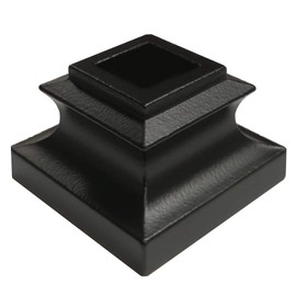 1/2" Stair Iron Baluster Swap Flat Shoes (5-Pack) Railing Stair Parts for Square Metal Scroll Basket Twist Knuckle Spindles NO Set Screw (Real Satin Black NOT Matte)