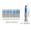 12Pcs Magnetic Impact Screwdriver Driver Bits Set, Magnetic Screwdriver Bits,