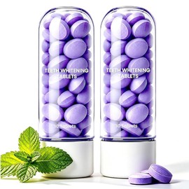 Asunoo+ Purple Teeth Whitening Tablets, 2026 New Professional Teeth Restoration Tablets, Alcohol & Peroxide Free, Fresh Mint Flavor, Color Correcting, Alcohol Free Gentle Oral Care (2 Pack)