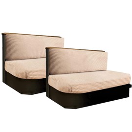 YYCKE 2 Set RV Cushion Covers RV Dinette Cushion Covers Microfiber Stretchable Fabric Designed to Fit Wide Variety of Seat 36’’-44’’