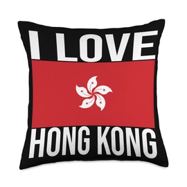 Hong Kong Flag Souvenir Love Hong Kong Throw Pillow, 18x18, Multicolor