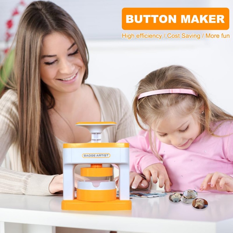 XPJBKC Button Maker, 55 mm (2.16 Inch) Button Machine, Pin