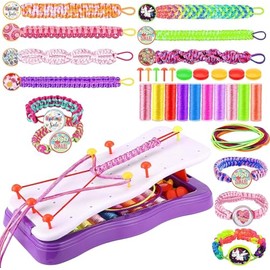 Kit Para Hacer Pulseras Para Niñas, Kit para Hacer Pulseras de la Amistad Juguetes, Pulsera Ajustable Trenzadas Varios Colores, Juguetes y Regalos Perfectos para Hacer Joyas Manualidades Cumpleaño Regalo Navidad