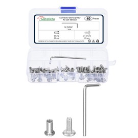 METALLIXITY Connector Bolt(M4-0.7x10mm) 40Pcs, Connector Bolts Screw Barrel Nuts Binding Screws 304 Stainless Steel, for Chair Cabinet Bed, Silver