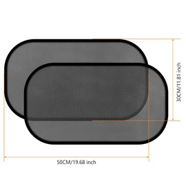URAQT Car Sun Shade, Compatible with Passenger Cars, Car Window Sun Shade with UV Protection (Set of 2) for Children, Black, 51 x 31 cm