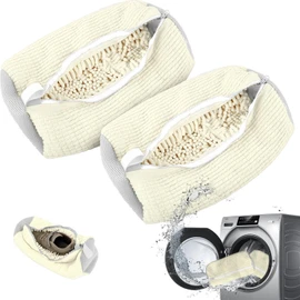 Shoe washing machine bag neaker Cleaning shoe dryer Laundry shoe bag ，Reusable,Shoe washing bag for washing machine and dryer (White 2PCS)