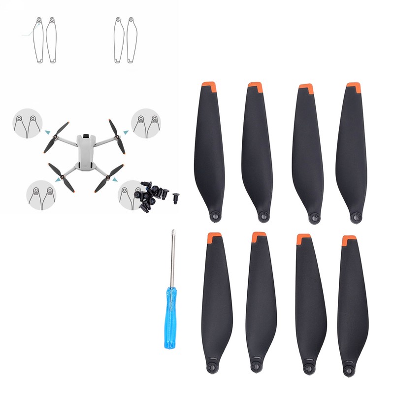 2 Pair Drone Propellers Professional Low Noise Replacement Propeller Blades