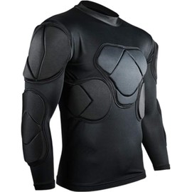 Men's Goalkeeper Shirt Padded Football Protective Gear for Men Training Suit Rib Protector for Soccer Basketball Paintball,Medium
