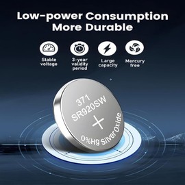 QLQXQTy SR920SW 370 371 Watch Battery AG6 LR921 V371 1.55V Silver Oxide Battery Long Lasting Button Coin Battery 25 Pack