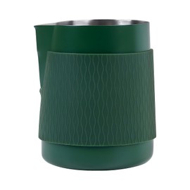 IKAPE Espresso Milk Pitcher, 15.04/450ml Milk Frothing Jug without Handle, Espresso Steaming Pitcher with Sharp Spout for Espresso Barista Tool(green)