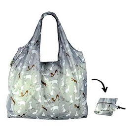 Re-Uz Lifestyle XL Shopper - Catty Cat Powder Blue - Eco Friendly Reusable Foldable Shopping Grocery Bag