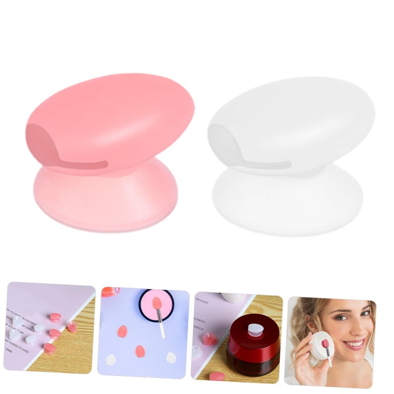 FOMIYES 8pcs Lip Brush Set Cosmetic Spatula Holder Makeup Protector