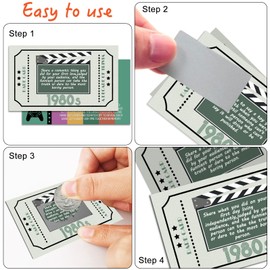VIBNRIX 80s Nostalgia Scratch-Off Challenge Cards – 30 Fun Challenges for Adults & Kids – 32 Scratch-Off Cards