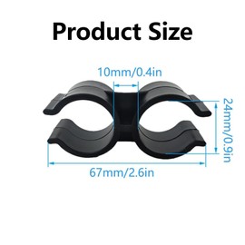 40PCS Double Clips Pipe Clamp Clips, PVC Plastic Shelf Pole Connector Chain Link Fence Panel Clamps Clips Fastener Accessories, Black