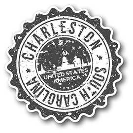 Charleston City South Carolina USA State Vintage Grunge Vinyl Sticker Car Bumper Decal