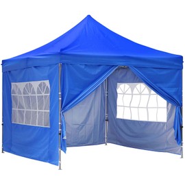 GDY 10x10 Ft Outdoor Pop Up Canopy Tent, Commercial Portable Instant Folding Shelter Gazebos Blue Waterproof Canopies with Carrying Bag