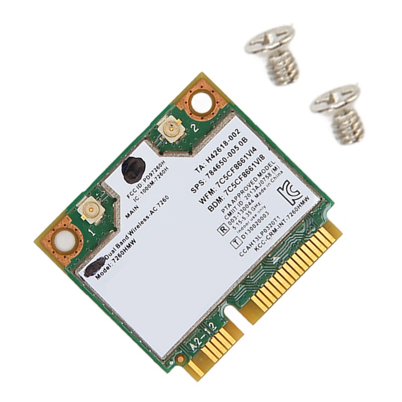 7260HMW Network Card 300Mbps 2.4GHz 867Mbps 5GHz BT4.0 Stable Safe