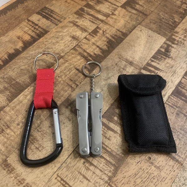 Unbranded New Carabiner Keychain And Mini Multi Tool W/Sheath