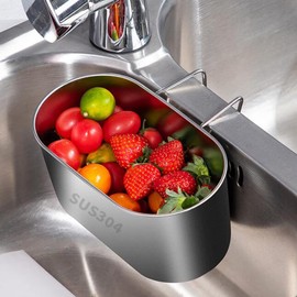 Stainless Steel Sink Strainer Basket - Multifunctional Food Catcher for Kitchen Drain