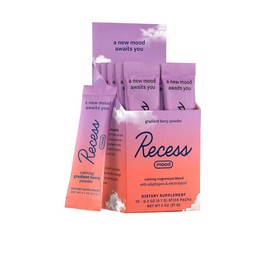 Recess Polvo para el estado de ánimo, mezcla calmante de L-treonato de magnesio con flor de la pasión, L-teanina, electrolitos, suplemento calmante de magnesio