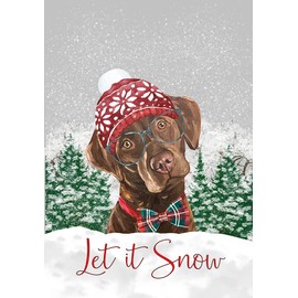 Labrador Chocolate - Best of Breed - HHS Merry Christmas Garden Flag