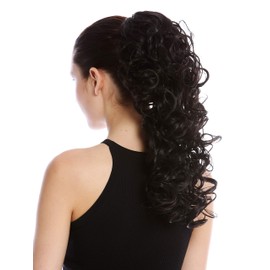 WIG ME UP - MKB-6A-V-2 Ponytail Braid Long Curly Curly Black 45cm