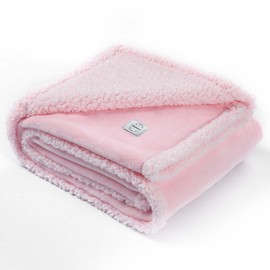 Maidewow Waterproof Pink Dog Throw Blanket Reversible Fluffy Pet Cat Bed Cover Blankets for Small Puppy Sherpa Fleece Couch Covers Leakproof Sofa Washable Cover Warm-XS-28x20in