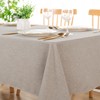 DWCN Rectangle Faux Linen Tablecloth - Textured Waterproof Spill-Proof Wrinkle