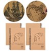 4Pcs Kraft Paper Sketchbook Retro Sketch Pad HandPainted Thick Art