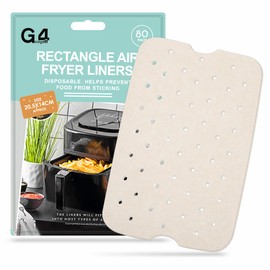 G4GADGET Air Fryer Sheets Rectangle 14 x 20.5cm, 80 Pack - Disposable, Non-Stick, Greaseproof, Parchment Paper