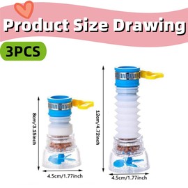 3PCS Faucet Nozzle Water Filter,360° Rotating Faucet Portable Filter, for Kitchen Sink and Bathroom Faucet Expander, Removal of Heavy Metals, Hard Water, Activated Carbon Purifier (Green, Blue, Pink)