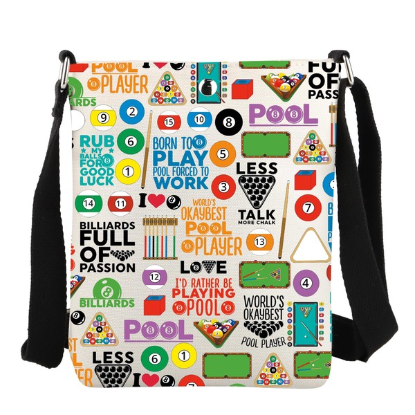 JYTAPP Billiards Themed Crossbody Bag Billiards Lover Gift Pool Player