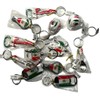 3QUZ 12 Pack Mexican Keychain Souvenirs Metal Keychain Ring Bundle