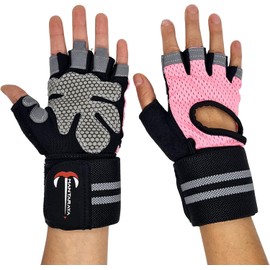 Manta Raya Guantes con Muñequera Ajustables Anti Derrapante Microfibra Transpirables