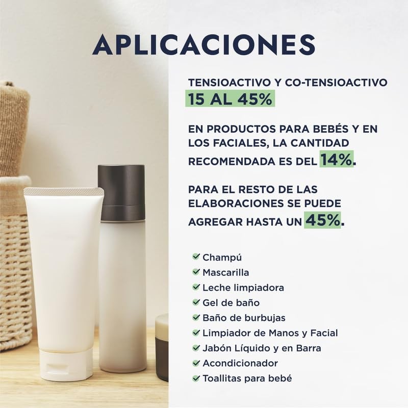Hebbe - Coco Glucósido, Tensioactivo Suave y Biodegradable para Cosméticos,