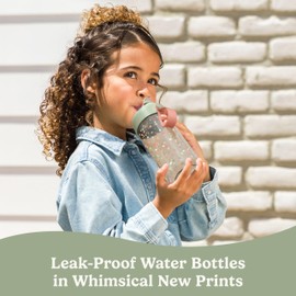 Bentgo Kids Water Bottle (Whimsy & Wonder Collection) - Leak-Proof Durable Tritan 15 oz. Cup for Kids/Toddlers 3+; Flip-Up Safe-Sip Straw for School, Sports, Daycare, Camp & More (Geo Speckle)