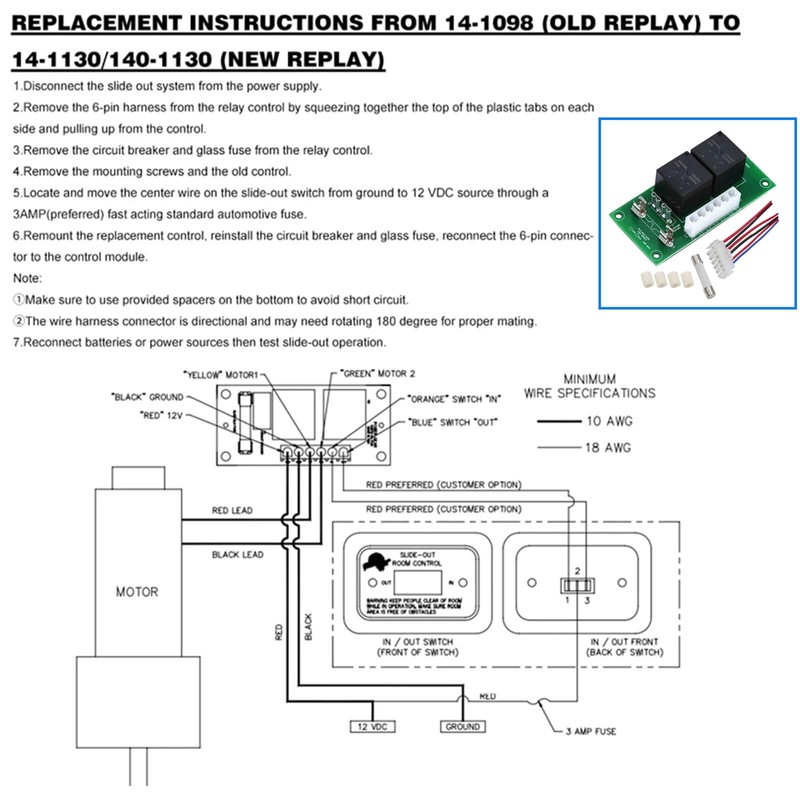 RV Power Gear Slide Out Relay Control Board,for RV Power