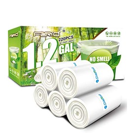 FORID - Bolsas de basura pequeñas transparentes - Bolsas de basura de 1.2 galones, 220 unidades para papeleras para baño, dormitorio, oficina, cubo de basura