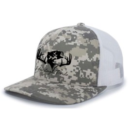 Heritage Pride Deer Hunting Fishing Duck Hunt Mens Embroidered Mesh Back Trucker Hat, Desert Camo/White/Desert Camo