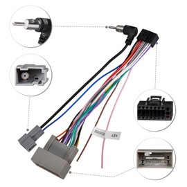 SZSAUTO Car Radio Stereo Wire Harness with Antenna Adapter Connector Cable XE29