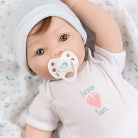 Paradise Galleries® Realistic Newborn Baby Doll, Fiorenza Biancheri Designer's Collection, 18" Reborn Doll in Soft Touch Vinyl with Magnetic Pacifier and Doll Accessories, Forever Yours - Angel
