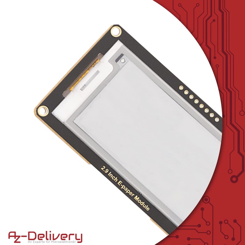 AZDelivery ePaper E-Ink Display Module, 2.9 Inches, 296 x 128