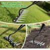 ATLRGISL Iron Weed Rake with Wooden Long Handle 2.0, 8