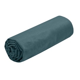 Lovely Casa - Fitted sheet - Size 90 x 190 cm - Large 30 cm - 100% Oeko-Tex certified cotton - Eucalyptus colour - Eden model - Bed linen for home - Soft and comfortable for a cosy nest