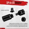 WETT 1/2" Drive Deep Large Impact Socket Set, 11-Piece Spindle
