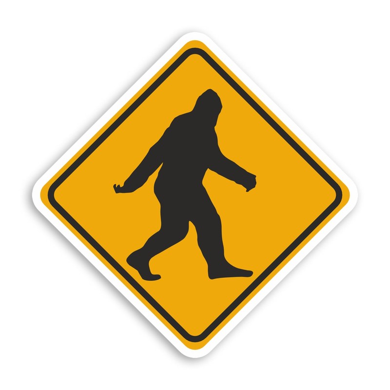 2 x 10cm Warning Bigfoot Sign Vinyl Stickers - Yeti