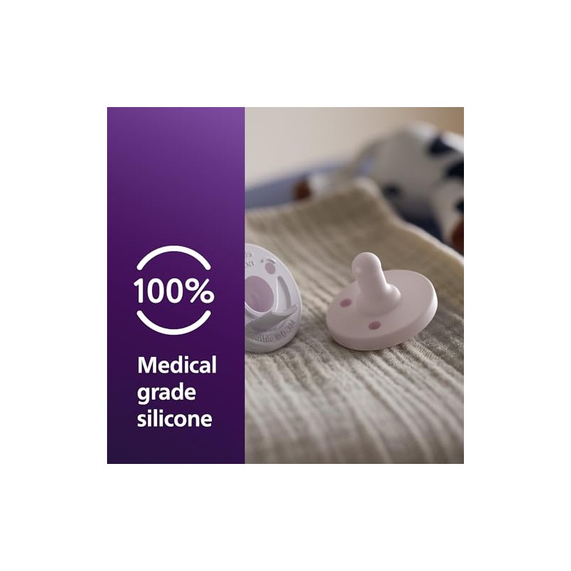 Philips Avent Soothie Chupetes ortodónticos para bebés, chupetes 100% silicona,