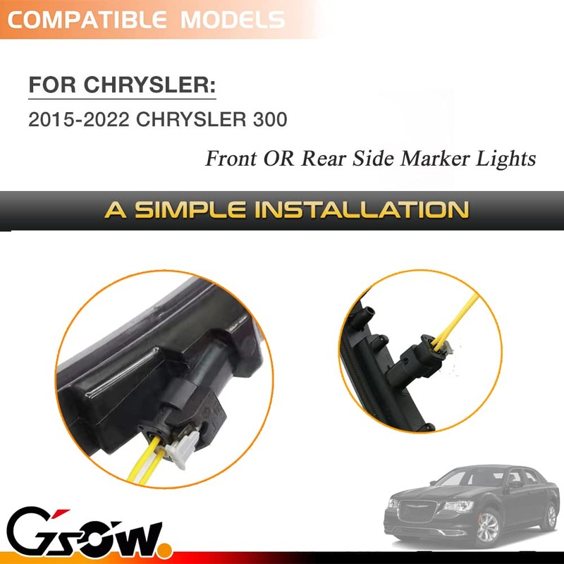 GSOWO 2 PCS Side Marker Light Pigtail Connector Wires for