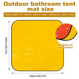 Lyreh 39.37x39.37in Camp Shower Tent Bottom Mat, Portable Camping Shower Pad Waterproof Tent Floor Pad Bathroom Mat for Outdoor Camping RV and Caravan
